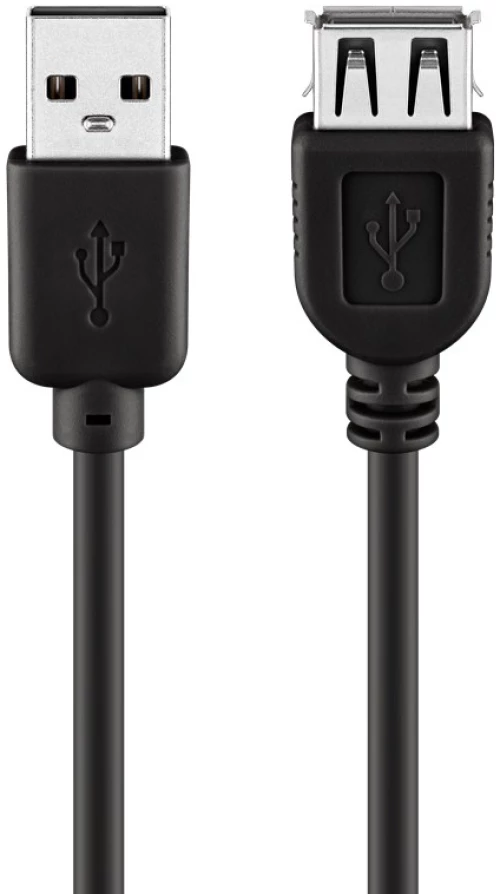 GOOBAY καλώδιο USB 2.0 σε USB (F) 68904, copper, 3m, μαύρο