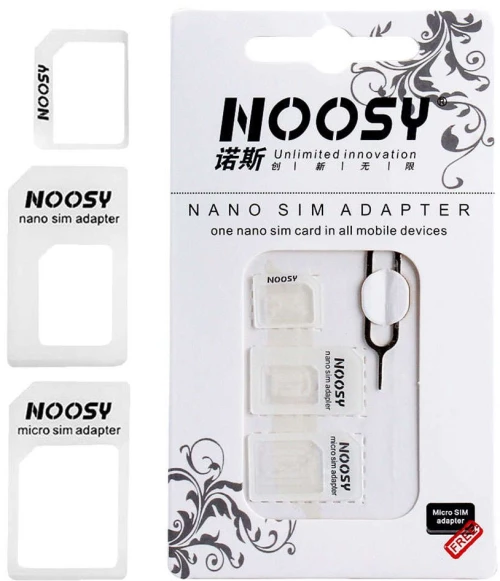 NOOSY Nano SIM & Micro SIM Adapter Set, λευκό