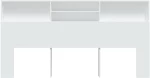 vidaXL Κεφαλάρι Με Αποθηκευτικό Χώρο Λευκό 200 x 19 x 103,5 εκ. N/A Λευκό