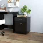 vidaXL Ντουλάπι Τροχηλάτο Μαύρο 45 x 38 x 54 εκ. από Μοριοσανίδα N/A Μαύρο