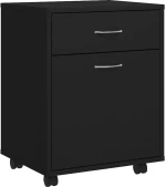 vidaXL Ντουλάπι Τροχηλάτο Μαύρο 45 x 38 x 54 εκ. από Μοριοσανίδα N/A Μαύρο