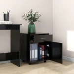 vidaXL Ντουλάπι Τροχηλάτο Μαύρο 45 x 38 x 54 εκ. από Μοριοσανίδα N/A Μαύρο