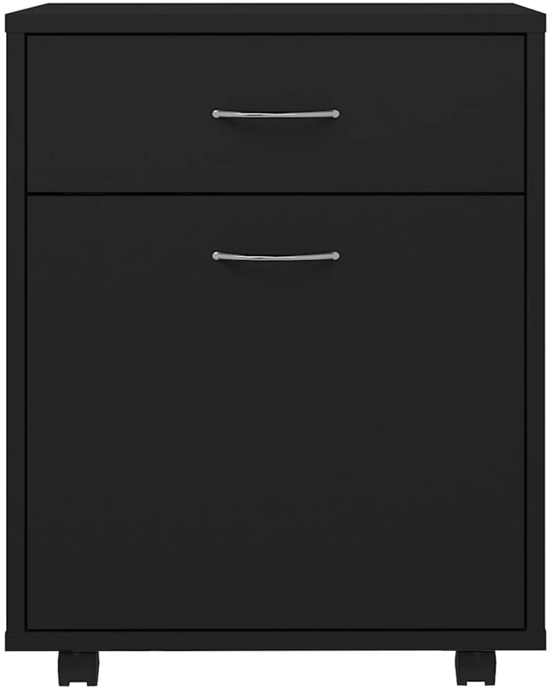 vidaXL Ντουλάπι Τροχηλάτο Μαύρο 45 x 38 x 54 εκ. από Μοριοσανίδα N/A Μαύρο