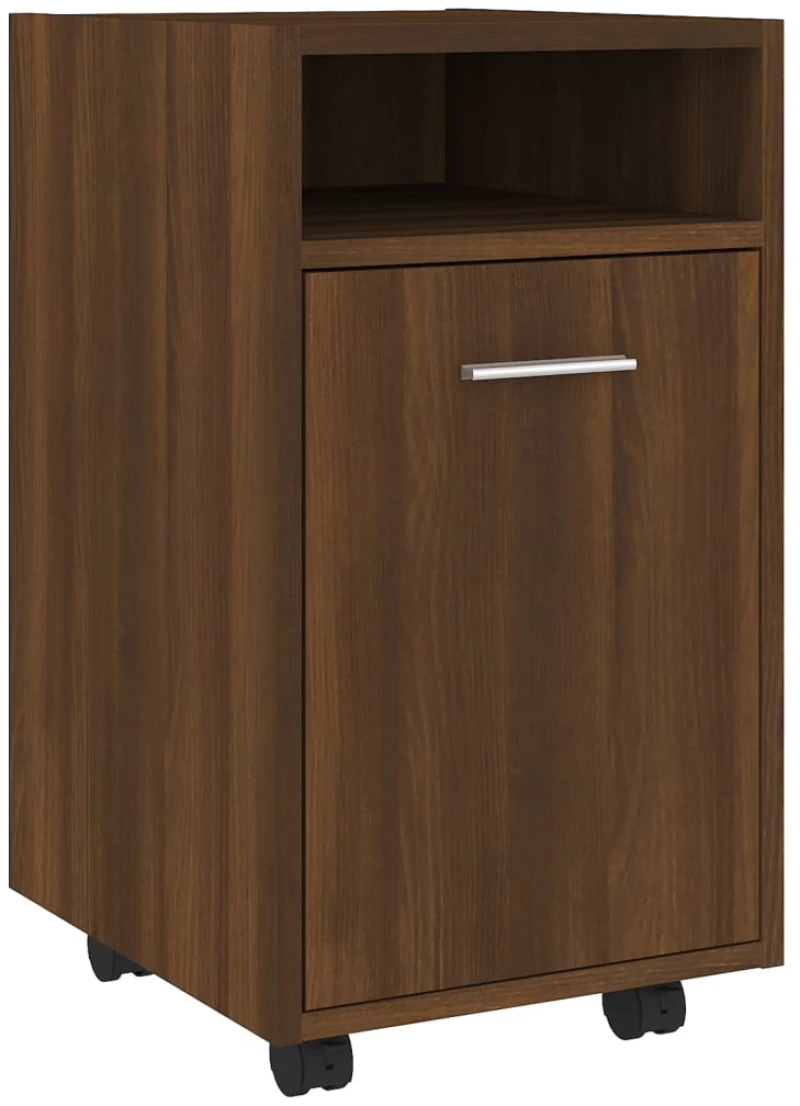 vidaXL Ντουλάπι με Ροδάκια Καφέ Δρυς 33x38x60 εκ. Επεξεργασμένο ξύλο N/A Καφέ