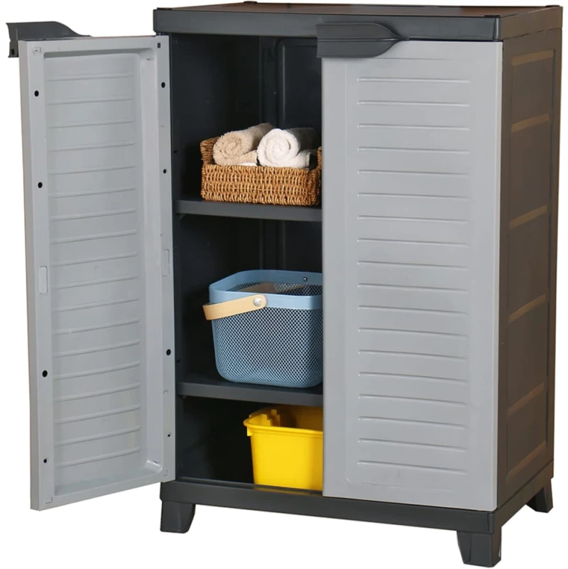 vidaXL Πλαστικό Ντουλάπι 65 x 45 x 97 εκ. 65 x 45 x 97 cm Γκρι