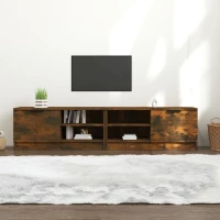 vidaXL Έπιπλα Τηλεόρασης 2 τεμ. Καπνιστή Δρυς 80x35x36,5 εκ Επεξ. Ξύλο N/A Καφέ