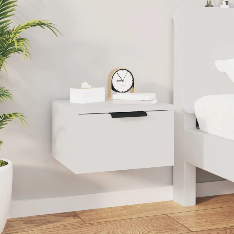 vidaXL Κομοδίνα Επιτοίχια 2 τεμ. Λευκά 34 x 30 x 20 εκ. N/A Λευκό