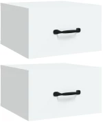 vidaXL Κομοδίνα Επιτοίχια 2 τεμ. Λευκά 35x35x20 εκ. N/A Λευκό
