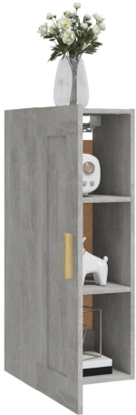 vidaXL Ντουλάπι Τοίχου Γκρι Σκυρ. 35x34x90 εκ. Επεξεργασμένο Ξύλο N/A Γκρι