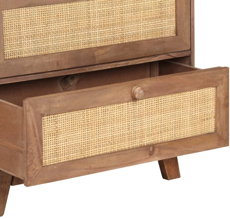 vidaXL Ντουλάπι 61 x 35 x 76 εκ. από Μασίφ Ξύλο Μάνγκο  Καφέ