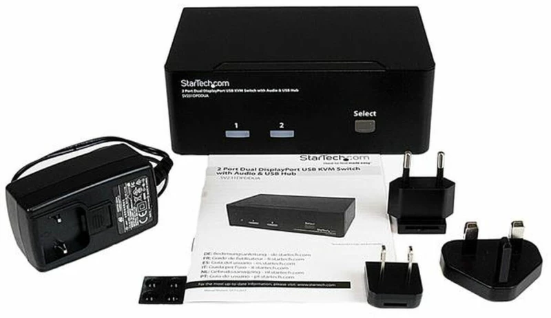 Διακόπτης KVM με 2 Θύρες Startech SV231DPDDUA Μαύρο