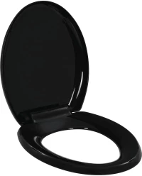 vidaXL Κάλυμμα Λεκάνης με Soft Close & Quick Release Μαύρο 45.5 x 37.5 cm Μαύρο