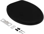 vidaXL Κάλυμμα Λεκάνης με Soft Close & Quick Release Μαύρο 45.5 x 37.5 cm Μαύρο