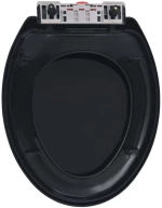 vidaXL Κάλυμμα Λεκάνης με Soft Close & Quick Release Μαύρο 45.5 x 37.5 cm Μαύρο