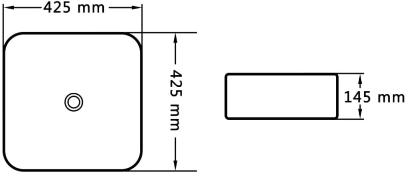 vidaXL Νιπτήρας Λευκός 42,5 x 42,5 x 14,5 εκ. Κεραμικός N/A Λευκό