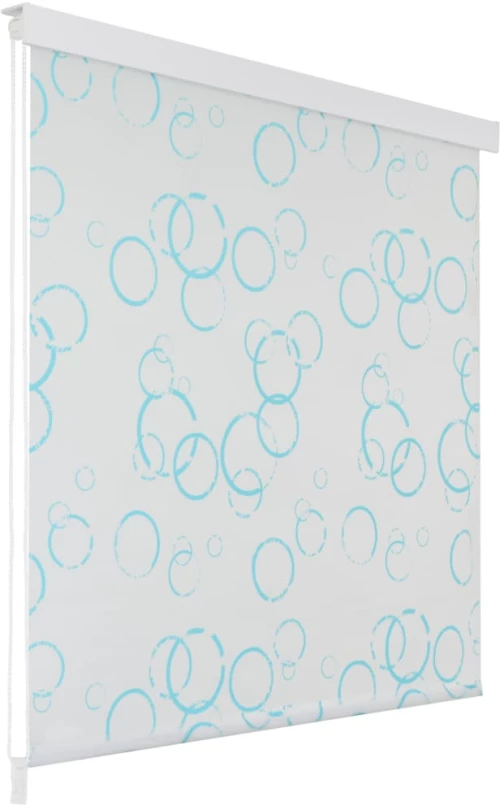 vidaXL Κουρτίνα Μπάνιου Ρολό Σχέδιο Φυσαλίδες 140 x 240 εκ. 140 x 240 cm Λευκό