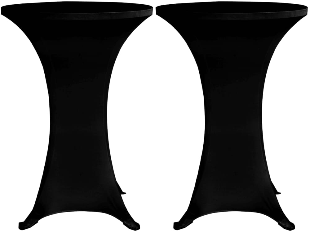 vidaXL Καλύμματα Τραπεζιού Ελαστικά 4 τεμ. Μαύρα Ø 60 εκ. 60 cm Μαύρο