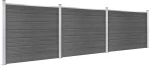 vidaXL Σετ Πάνελ Περίφραξης Μαύρο 526 x 146 εκ. από WPC 526 x 146 cm Μαύρο