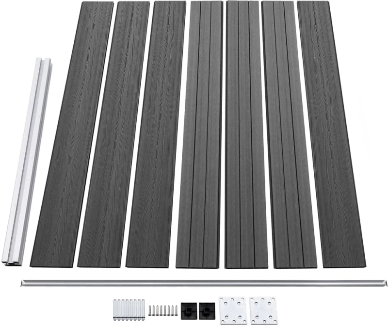 vidaXL Σετ Πάνελ Περίφραξης Μαύρο 526 x 146 εκ. από WPC 526 x 146 cm Μαύρο