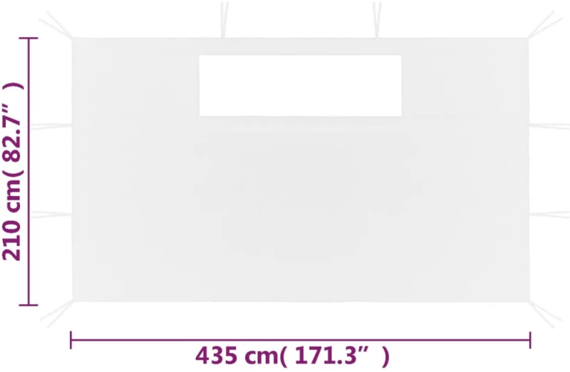 vidaXL Πλαϊνά για Κιόσκι με Παράθυρα 2 τεμ. Λευκά 4.35 x 2.1 m Λευκό