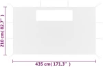 vidaXL Πλαϊνά για Κιόσκι με Παράθυρα 2 τεμ. Λευκά 4.35 x 2.1 m Λευκό