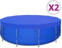 vidaXL Καλύμματα Πισίνας 2 Τεμαχίων Στρογγυλά 540 εκ. 90 γρ./μ² από PE Ø 540 cm Μπλε