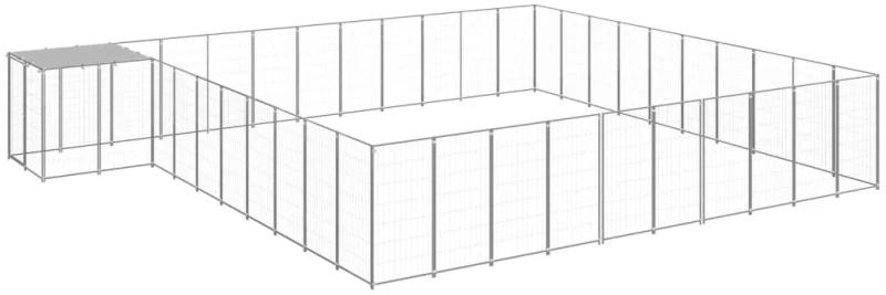 vidaXL Σπιτάκι Σκύλου Ασημί 31,46 μ² Ατσάλινο 31.46 m² Ασήμι