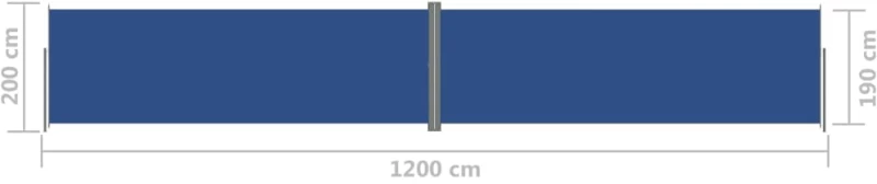 vidaXL Σκίαστρο Πλαϊνό Συρόμενο Μπλε 200 x 1200 εκ. 200 x 1200 cm Μπλε