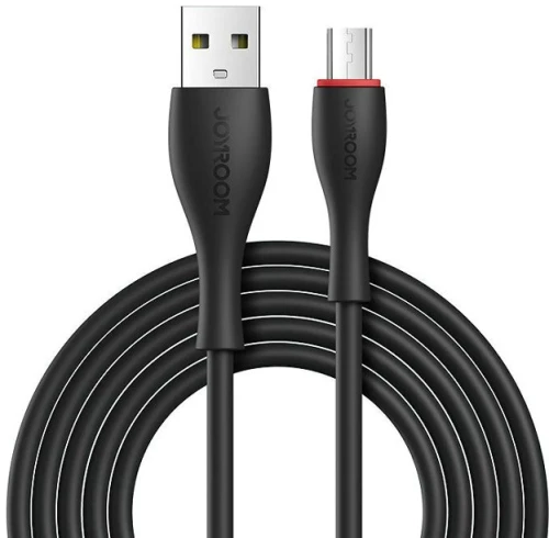 JOYROOM καλώδιο USB σε Micro USB S-1030M8M με LED, 2.4A, 1m, μαύρο