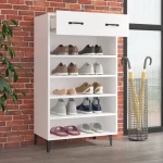 vidaXL Παπουτσοθήκη Λευκή 60 x 35 x 105 εκ. από Επεξεργασμένο Ξύλο N/A Λευκό