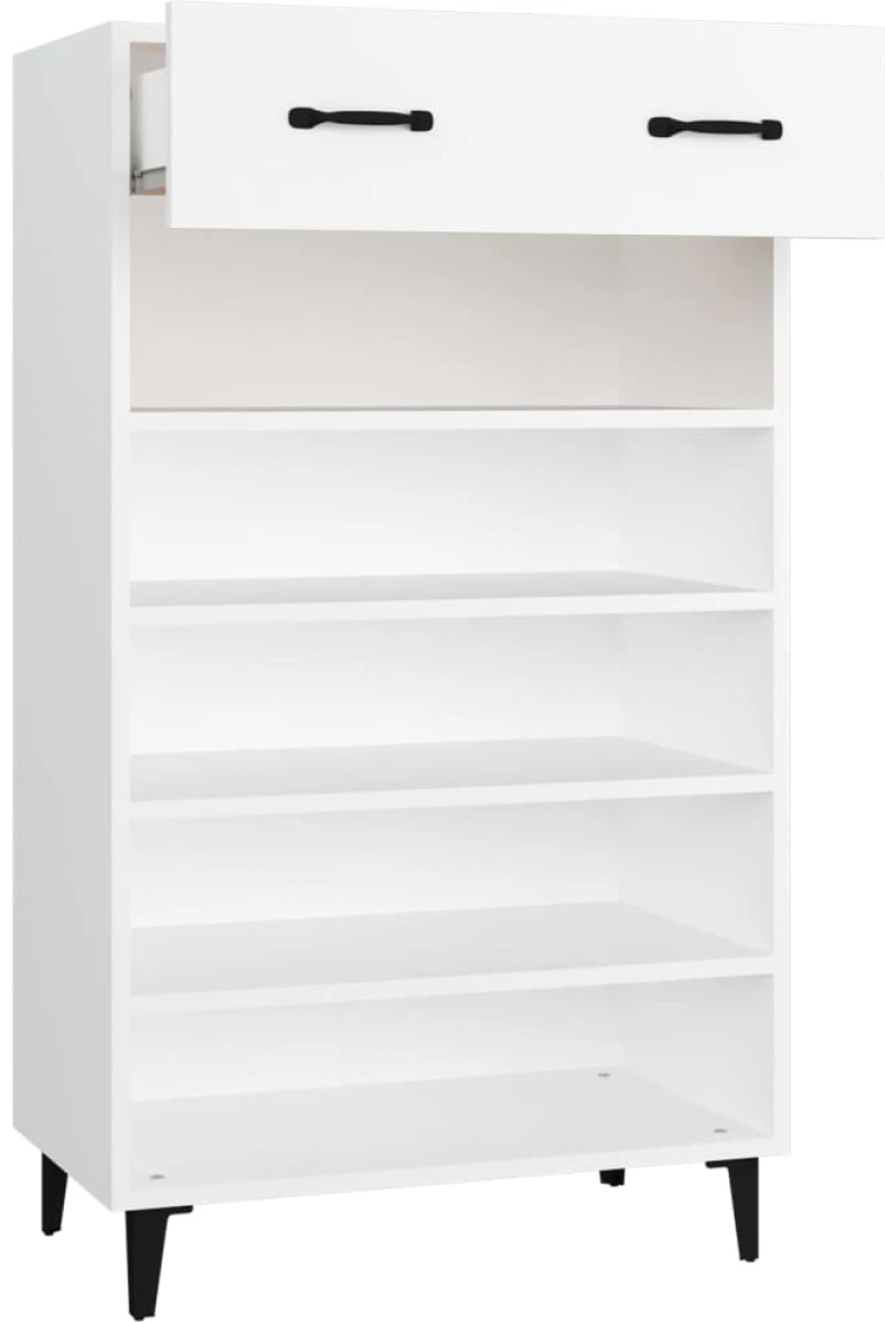 vidaXL Παπουτσοθήκη Λευκή 60 x 35 x 105 εκ. από Επεξεργασμένο Ξύλο N/A Λευκό
