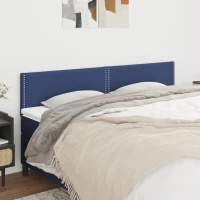vidaXL Κεφαλάρια Κρεβατιού 2 τεμ. Μπλε 100x5x78/88 εκ. Υφασμάτινο 200 x 5 x 78/88 cm Μπλε