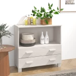 vidaXL Ντουλάπι Λευκό 85 x 35 x 80 εκ. από Μασίφ Ξύλο Πεύκου N/A Λευκό