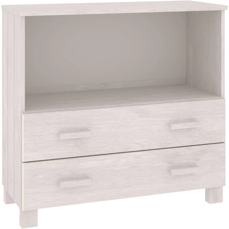 vidaXL Ντουλάπι Λευκό 85 x 35 x 80 εκ. από Μασίφ Ξύλο Πεύκου N/A Λευκό