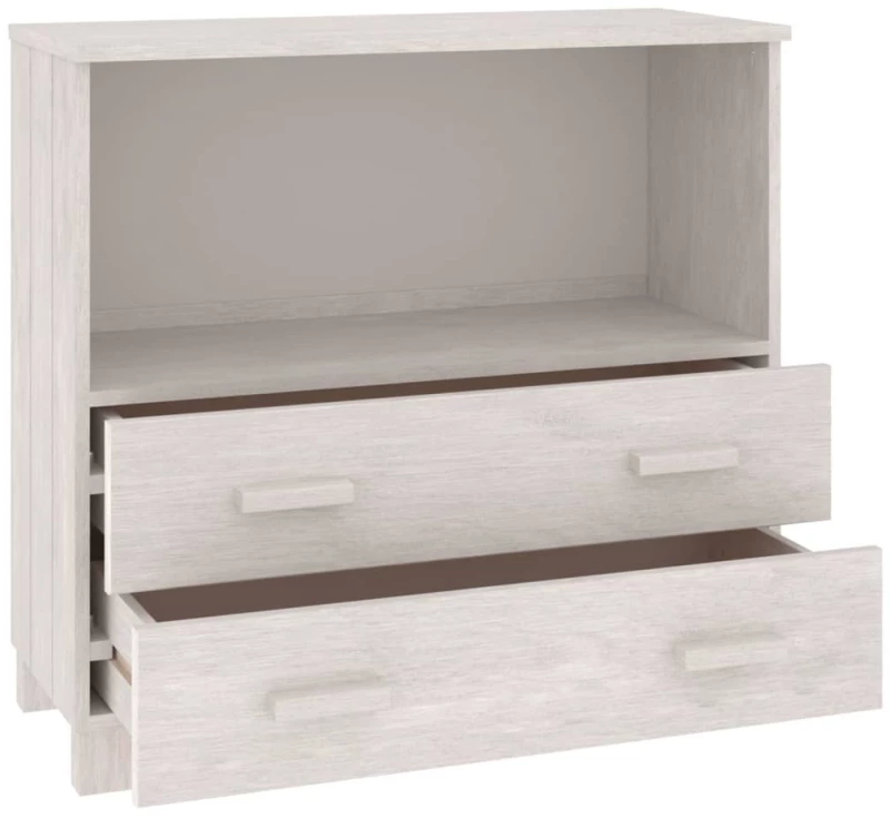 vidaXL Ντουλάπι Λευκό 85 x 35 x 80 εκ. από Μασίφ Ξύλο Πεύκου N/A Λευκό