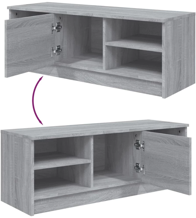 vidaXL Έπιπλο Τηλεόρασης ΓκριSonoma102x35,5x36,5εκ. Επεξεργασμένο Ξύλο N/A Γκρι