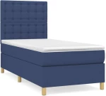 vidaXL Κρεβάτι Boxspring με Στρώμα Μπλε 90x190 εκ.Υφασμάτινο 90 x 190 cm Μπλε