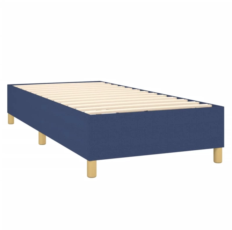vidaXL Κρεβάτι Boxspring με Στρώμα Μπλε 90x190 εκ.Υφασμάτινο 90 x 190 cm Μπλε