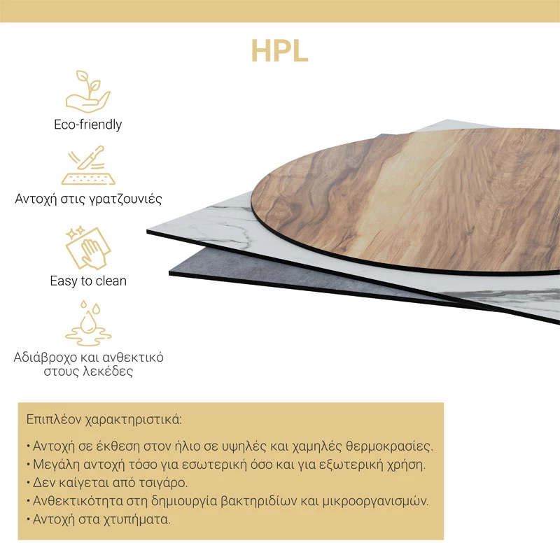 Επιφάνεια τραπεζιού PWH-0005 pakoworld HPL wenge 69x69εκ