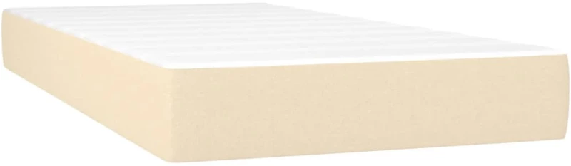 vidaXL Κρεβάτι Boxspring με Στρώμα Κρεμ 80 x 200 εκ. Υφασμάτινο 80 x 200 cm Κρεμ