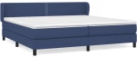 vidaXL Κρεβάτι Boxspring με Στρώμα Μπλε 200x200 εκ. Υφασμάτινο 200 x 200 cm Μπλε