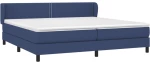 vidaXL Κρεβάτι Boxspring με Στρώμα Μπλε 200x200 εκ. Υφασμάτινο 200 x 200 cm Μπλε