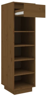vidaXL Παπουτσοθήκη Καφέ Μελί 34 x 30 x 105 εκ από Μασίφ Ξύλο Πεύκου N/A Καφέ