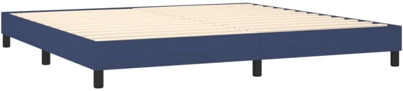 vidaXL Κρεβάτι Boxspring με Στρώμα Μπλε 200x200 εκ. Υφασμάτινο 200 x 200 cm Μπλε