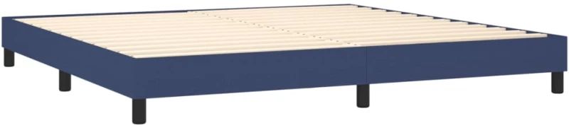 vidaXL Κρεβάτι Boxspring με Στρώμα Μπλε 200x200 εκ. Υφασμάτινο 200 x 200 cm Μπλε