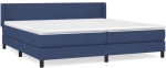 vidaXL Κρεβάτι Boxspring με Στρώμα Μπλε 200x200 εκ. Υφασμάτινο 200 x 200 cm Μπλε