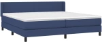 vidaXL Κρεβάτι Boxspring με Στρώμα Μπλε 200x200 εκ. Υφασμάτινο 200 x 200 cm Μπλε