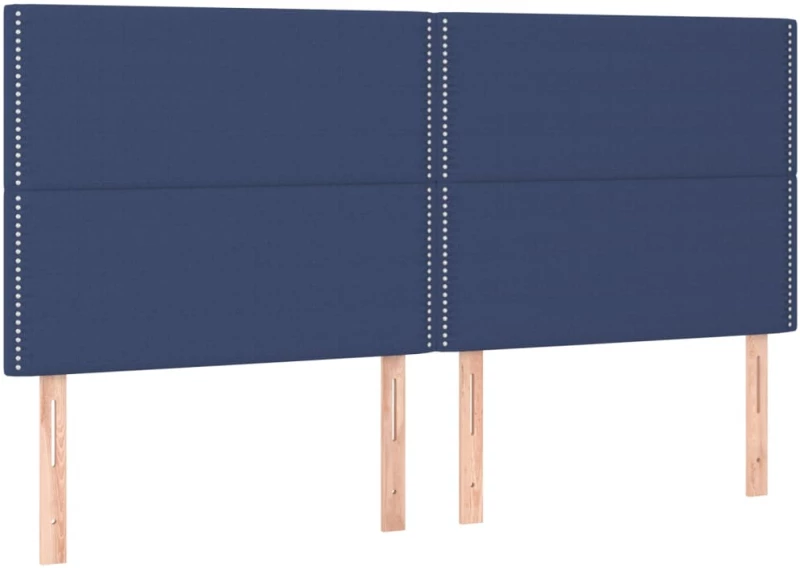 vidaXL Κρεβάτι Boxspring με Στρώμα Μπλε 200x200 εκ. Υφασμάτινο 200 x 200 cm Μπλε
