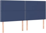 vidaXL Κρεβάτι Boxspring με Στρώμα Μπλε 200x200 εκ. Υφασμάτινο 200 x 200 cm Μπλε