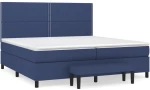 vidaXL Κρεβάτι Boxspring με Στρώμα Μπλε 200x200 εκ. Υφασμάτινο 200 x 200 cm Μπλε